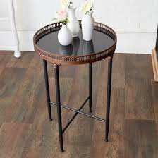 Black And Gold Round Accent Table Round Accent Table Accent Table Wood Table Rustic
