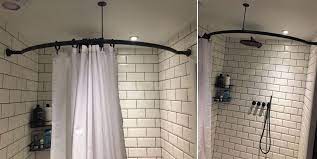 Offset Curved Shower Rod Shower Curtain Rods Shower Rod Bathroom Shower Accessories