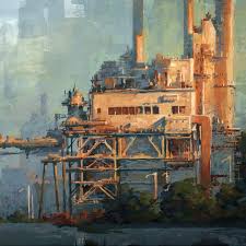 Gouache Plein Air From The Factories Near Burbank Train Station Conceptart Concept Art Instaart Instagood Artoninstagram Painting Urban Painting Art