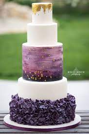 Middle Layer Purple And Gold Wedding Purple Wedding Cakes Wedding Cake Ombre