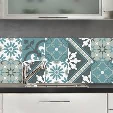Credence Adhesive Sao Paulo Bleu Canard 40x100 Cm Credence Adhesive Credence Imitation Carreaux De Ciment