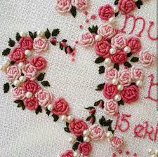 Bullion Roses Embroidery Patterns Embroidery Stitches Ribbon Embroidery Embroidery Flowers Pattern Flower Embroidery Designs Embroidery Hearts
