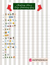 Apr 09, 2021 · christmas music trivia questions and answers game printable for you to use at home or available online for free. Free Printable Christmas Movie Emoji Pictionary Quiz