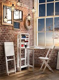 Flat Hinged Small Wall Table Set 3 Pic Table 2 Chairs Modern Convertible Table Shelf Folding Table Chair Set Modern Chairs Wall Table Convertible Table