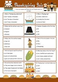 Set up a separate area for the kids to work on this craft while you are putting final touches on the thanksgiving feast. Thanksgiving Quiz English Esl Worksheets For Distance Learning And Physical Classrooms