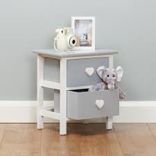 The reason all of this stuff ended up on my dresser and bed side table was because it didn't have a designated home. Small Grey Heart Bedside Table 2 Drawer Nightstand Kids Childrens Home Furniture Ebay