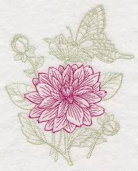 Garden Dahlia Etching Design M11970 From Www Emblibrary Com Machine Embroidery Designs Embroidery Flowers Embroidery Library