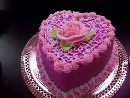 Birthday Cake Heart Shape With Candle Love The Hot Pink Heart Shaped Cakes