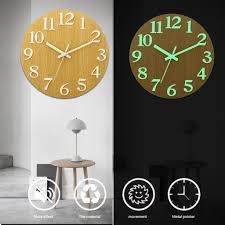Shop for metal kitchen wall clocks at bed bath & beyond. Buy Luminous Wall Clock 12 Inch Wooden Silent Non Ticking Kitchen Wall Clocks With Night Lights For Indoor Living Room At Affordable Prices Free Shipping Real Reviews With Photos Joom