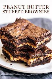 Peanut Butter Stuffed Brownies Peanut Butter Brownies Recipe Peanut Butter Recipes Boxed Brownie Recipes