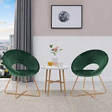 Duhome Set Of 2 Velvet Accent Chairs Upholstered Vanity Chairs Make Up Stool Home Office Guest Reception Chair Arm In 2020 Velvet Armchair Dining Chairs Stylish Chairs