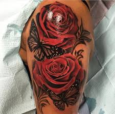 Although a butterfly tattoo can look great when done right it can also look generic and hard to rose and butterfly realism on the thigh hon tattoo. Meaningful Thigh Tattoos Roses And Butterflies Novocom Top