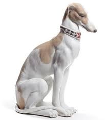 Lladro Porcelain Figurines Pensive Greyhound Grey Hound Dog Dog Sculpture Dog Figurines