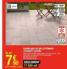 Sie möchten günstig aktien handeln? Offre Carrelage De Sol Exterieur Touquet Lichen Chez Brico Depot