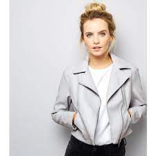 New Look Petite Pale Blue Leather Look Cropped Biker Jacket 45 Liked On Polyvore Featuring O Cropped Biker Jacket Cropped Faux Leather Jacket Biker Jacket
