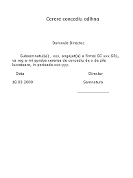 Cerere Concediu Odihna