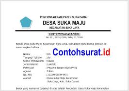Surat Keterangan Domisili Atau Keterangan Penduduk Dari Kepala Desa Surat Pedesaan Pemerintah