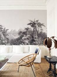 Black And White Tropical Mural Wallpaper Five Ways To Elevate Your Tropical Style And How To Get The Look Of Each Coco Kelley Living Room Remodel Living Room Inspiration Living Room Decor