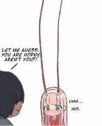 Idea She Sharpens Her Horns And Take Away Hiro See How Many People She Can Kill Anime Funny Darling In The Franxx Cute Anime Coupes