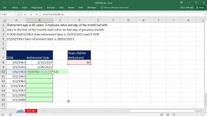 excel magic trick 1270 calculate retirement date with edate and eomonth functions