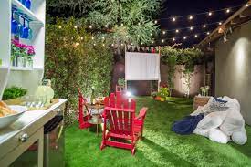 Projector, goodee 2021 upgrade hd video projector outdoor movie projector, 230 home theater projector support 1080p, compatible with fire tv stick, ps4, hdmi, vga, av and usb, black (yg600) 4.5 out of 5 stars. How To Make An Easy Outdoor Movie Screen Hgtv