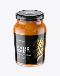 Clear Glass Jar With Apricot Jam Mockup High Angle Shot In Jar Mockups On Yellow Images Object Mockups Mockup Free Psd Mockup Clear Glass Jars