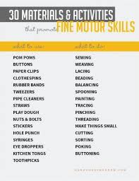 Improve Kids Fine Motor Skills With 30 Materials Activities Hoawg