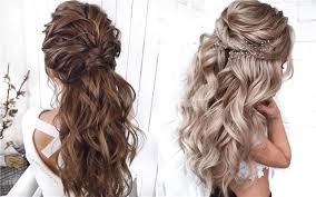 And the first hairstyle which comes to mind encompassing all the three qualities is the half up half down. 30 Half Up Half Down Wedding Hairstyles Deer Pearl Flowers