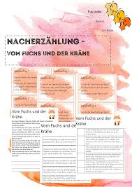 Alle aufgaben entsprechen dem lehrplan deutsch 4. Vom Fuchs Und Der Krahe Nacherzahlung Unterrichtsmaterial Im Fach Daz Daf Nacherzahlung Krahe Daf