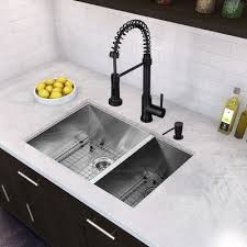 Vigo 29 Inch Undermount 70 30 Double Bowl 16 Gauge Stainless Steel Ki Stainless Steel Kitchen Sink Undermount Single Bowl Kitchen Sink Undermount Kitchen Sinks