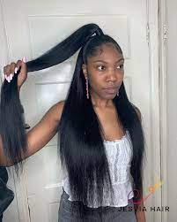 Pretty Half Up Half Down Hairstyle In Straight Gorgeous Down Hairstyles Weave Ponytail Hairstyles Hair Ponytail Styles
