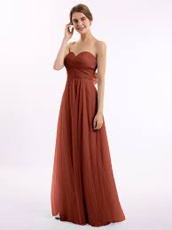 Sweetheart Strapless Neck Tulle Dresses with Bow-Rust