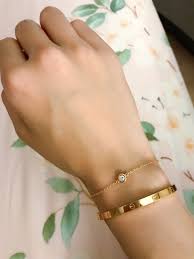 Tiffany Co S Diamonds By The Yard Bracelet With Cartier Slim Love Bracelet Wrist Stack Tiffany And Co Bracelet Love Bracelets Hand Jewelry
