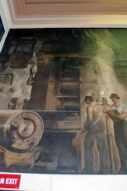 Wpa Mural At Post Office Warren Ohio Art Mural Art Deco Era