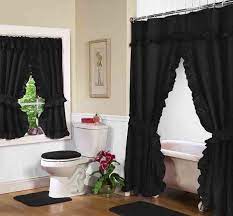 Black Shower Curtains And Accessories For Bathroom Decor Black Shower Curtains Curtains Bathroom Curtain Set