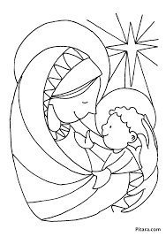 There's nothing more sweet and holy than the birth of baby jesus on christmas. Mary And Baby Jesus Coloring Page Novocom Top