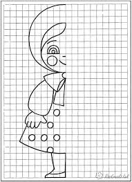 рисунки по точкам для детей 6 7 лет распечатать Raskraski Dorisuj I Raskras Dorisuj Polovinku Po Obrazcu Devochka Matematicheskie Zadachi Raskraski Motorika