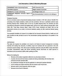 5,228 open jobs for sales executive in singapore. Free 12 Sales And Marketing Job Description Samples In Ms Word Pdf