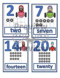 Number Anchor Charts 0 To 20 With Ten Frames Race Cars