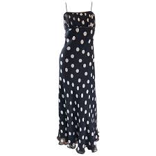 Black And White Polka Dot Chiffon Fabric 1990s Abriele Melano Black And White Polka Dot Silk Chiffon Maxi Dress 90s Gown Chiffon Maxi Dress 90s Dress Black Cotton Dresses