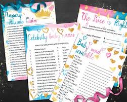 A 2015 design with new celebrity couples and their baby names is now available! 10 Gender Reveal Party Games To Amp Up The Fun