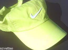 New Neon Lime White Accents Nike Womens Training Cap Running Dri Fit Golf Hat Nike Women Womens Training Running Cap