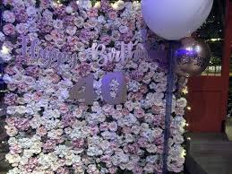 40th Birthday Flowers And Balloons 40th Birthday Decor Flower Wall And Balloons Flower Wall Balloon Decorations 40th Birthday Decorations