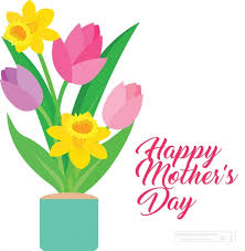 Mothers Day Clipart-happy mothers day tulips dafadils clipart