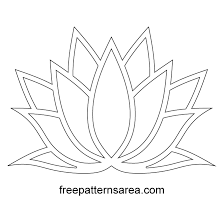 Meaning Of Lotus Flower Stencil Vector Freepatternsarea Flower Stencil Lotus Flower Outline Flower Templates Printable