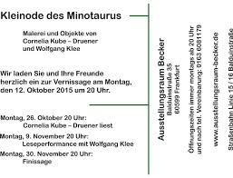 Kleinode Des Minotaurus Ausstellungsraum Becker