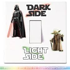 Star Wars Light Switch Stickers Black Colour Or Glow In The Dark Decal Child Room Lightswitch Wall Vinyl Dark Side Darth Vader Yoda Star Wars Light Bright Rooms Light Switch Covers