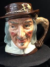 Royal Doulton Vintage Character Jug Complete Angler Izaak Walton Ref D6404  16cm Tall (large Size). England C. 1950's