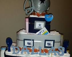 Dallas Cowboys Theme Diaper Cake With Cowboys Baby Bib Cowboys Pacifiers Colts Baby Bottle Cowboys Baby Shoes Cake Display Case Pampers Party Supplies Party Decor Tiosdurvis Lv