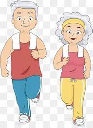 Morning Clipart Cartoon Hand Painted His Wife Grandparents Run Work Out Cartoon Hand Painted His Wife Work Out Old Man Running Clipart Morning Running Cartoon